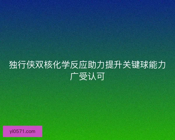 独行侠双核化学反应助力提升关键球能力广受认可